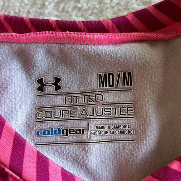 Pink Base layer Under Armour Fitted Long Sleeve Coldgear coupe shirt medium - Picture 8 of 8